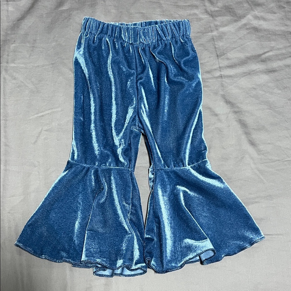 NWOT - Baby/Toddler Blue Velvet Flared Bottoms 🪩💙